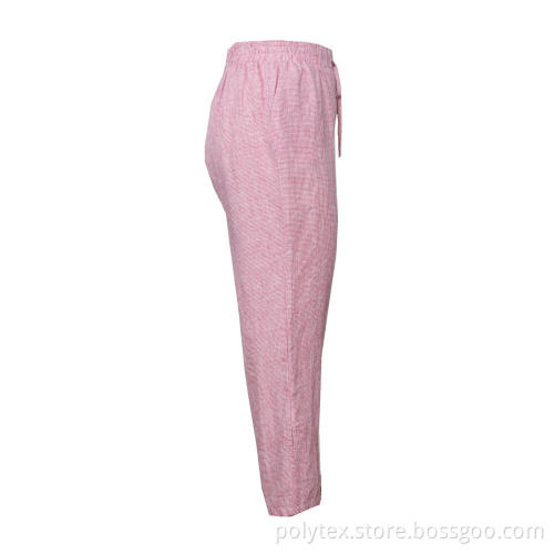 Women Loose Pocket Drawstring Wide Leg Pants